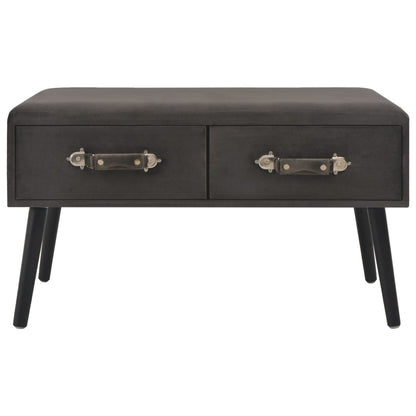 Salontafel 80X40X46 Cm Fluweel Grijs Donkergrijs