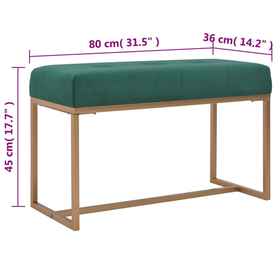 Bankje Fluweel 80 cm Groen