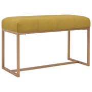 Bankje 80 cm fluweel mosterd