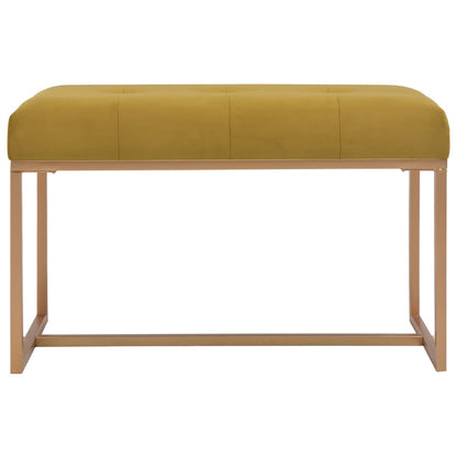 Bankje Fluweel Mosterdkleurig 80 cm Mosterdgeel