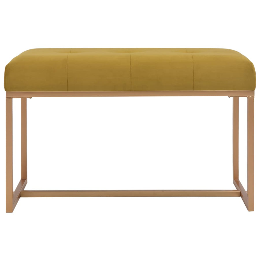 Bankje Fluweel Mosterdkleurig 80 cm Mosterdgeel