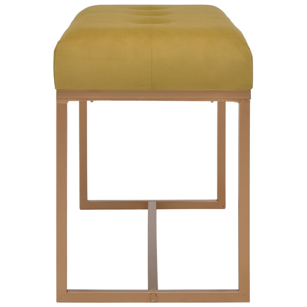 Bankje Fluweel Mosterdkleurig 80 cm Mosterdgeel