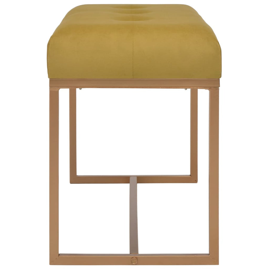 Bankje Fluweel Mosterdkleurig 80 cm Mosterdgeel