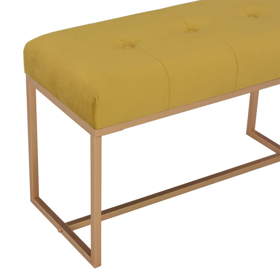 Bankje Fluweel Mosterdkleurig 80 cm Mosterdgeel