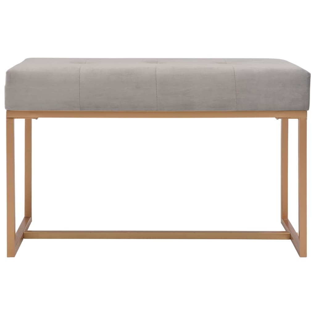 Bankje Fluweel 80 cm Grijs