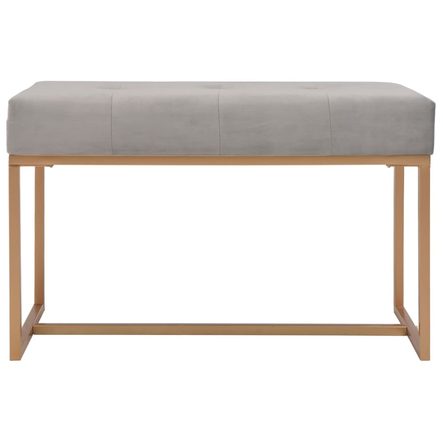 Bankje Fluweel 80 cm Grijs