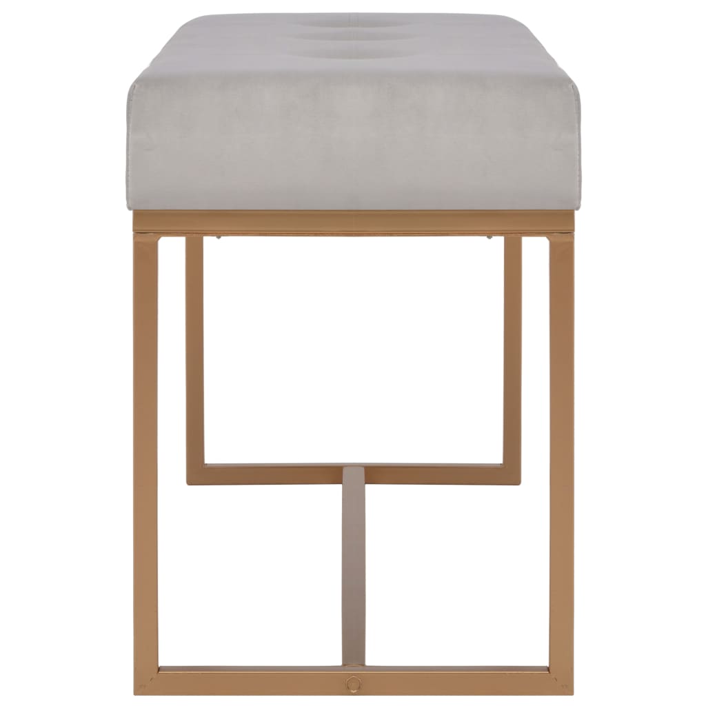 Bankje Fluweel 80 cm Grijs