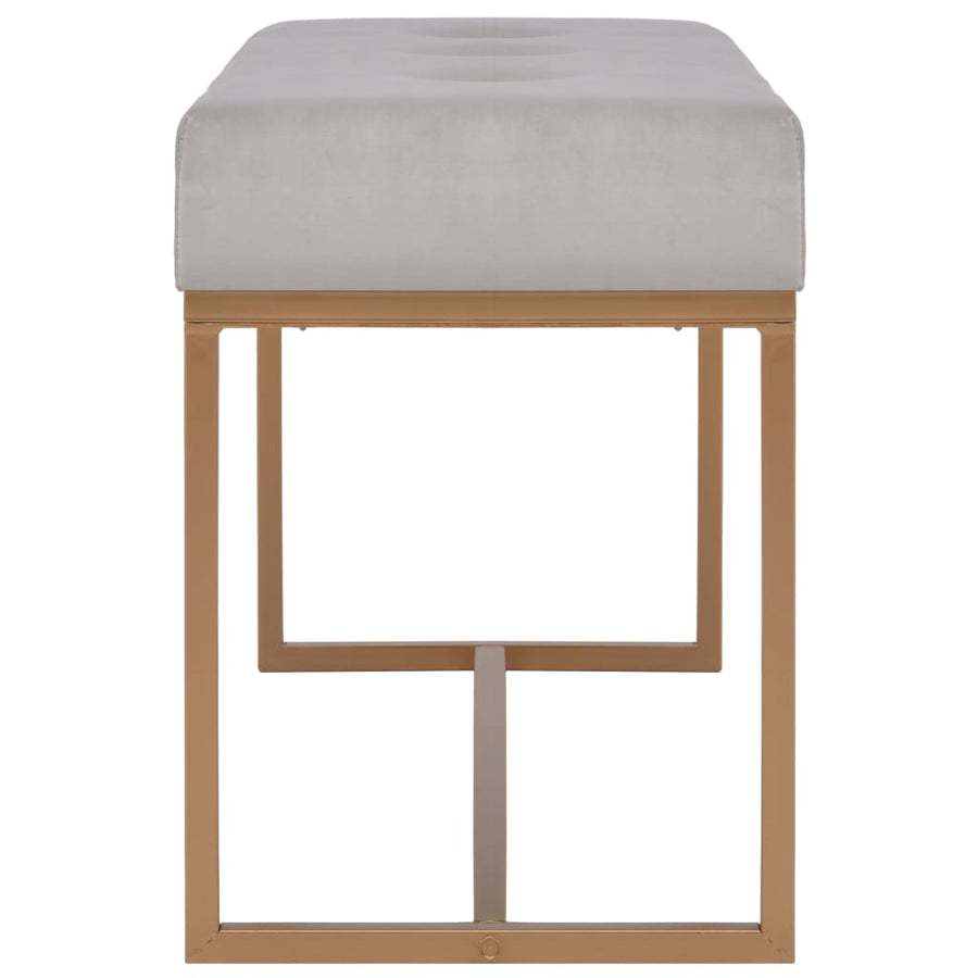 Bankje Fluweel 80 cm Grijs