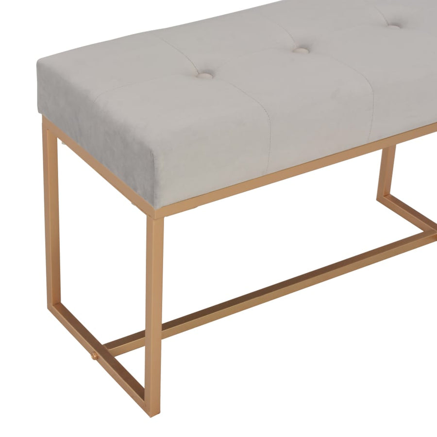 Bankje Fluweel 80 cm Grijs