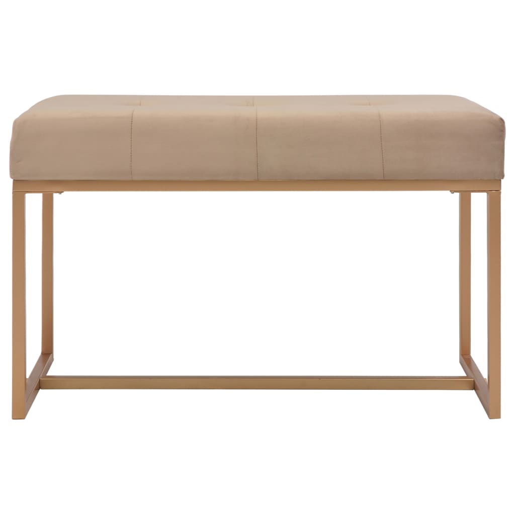 Bankje 80 cm fluweel beige
