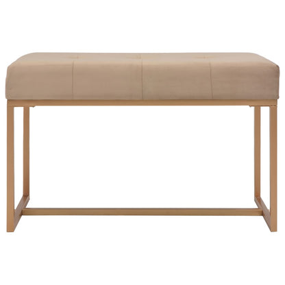 Bankje 80 cm fluweel beige
