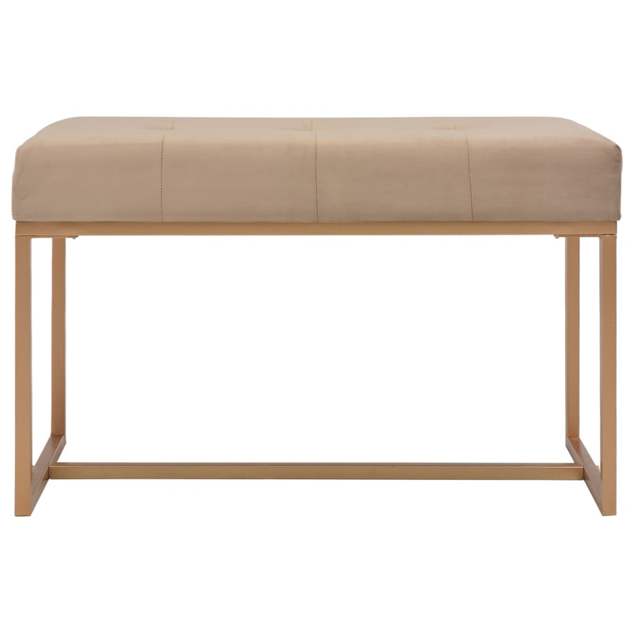 Bankje 80 cm fluweel beige