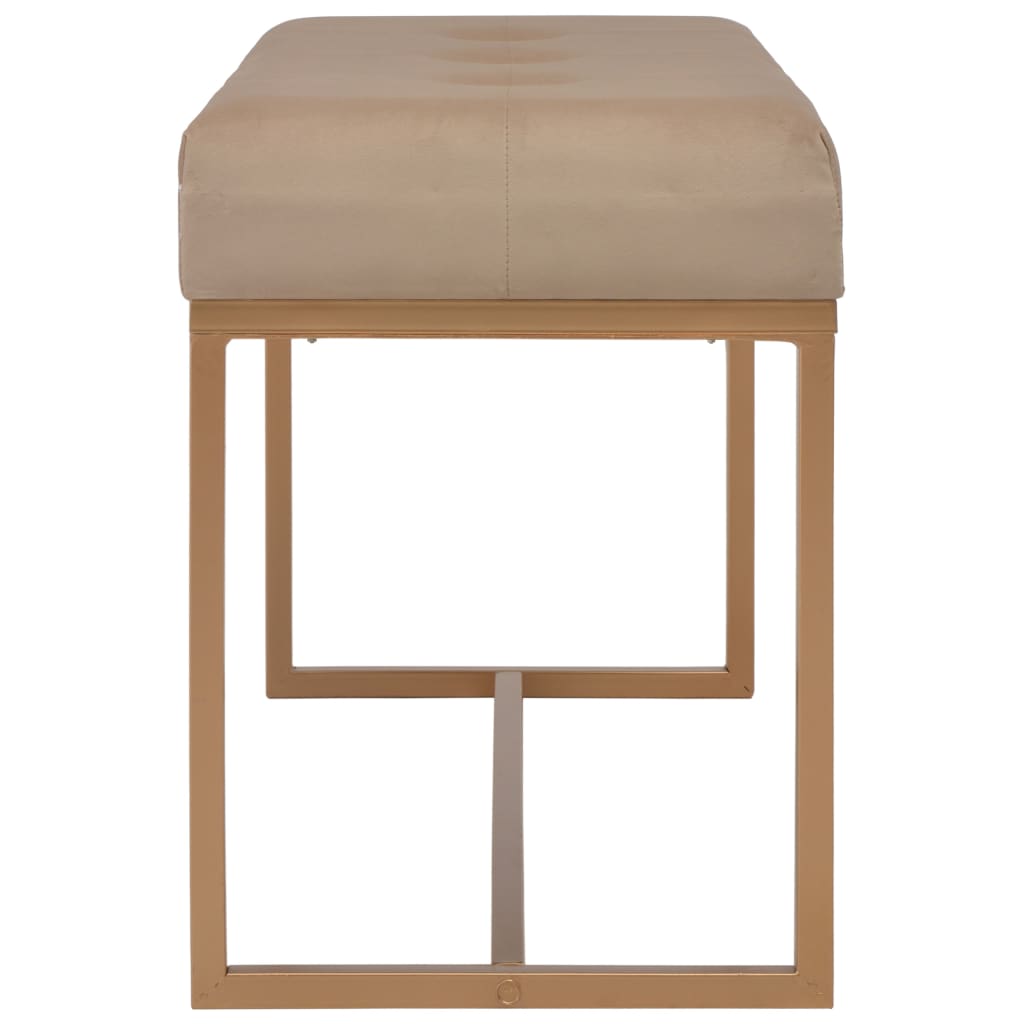 Bankje 80 cm fluweel beige