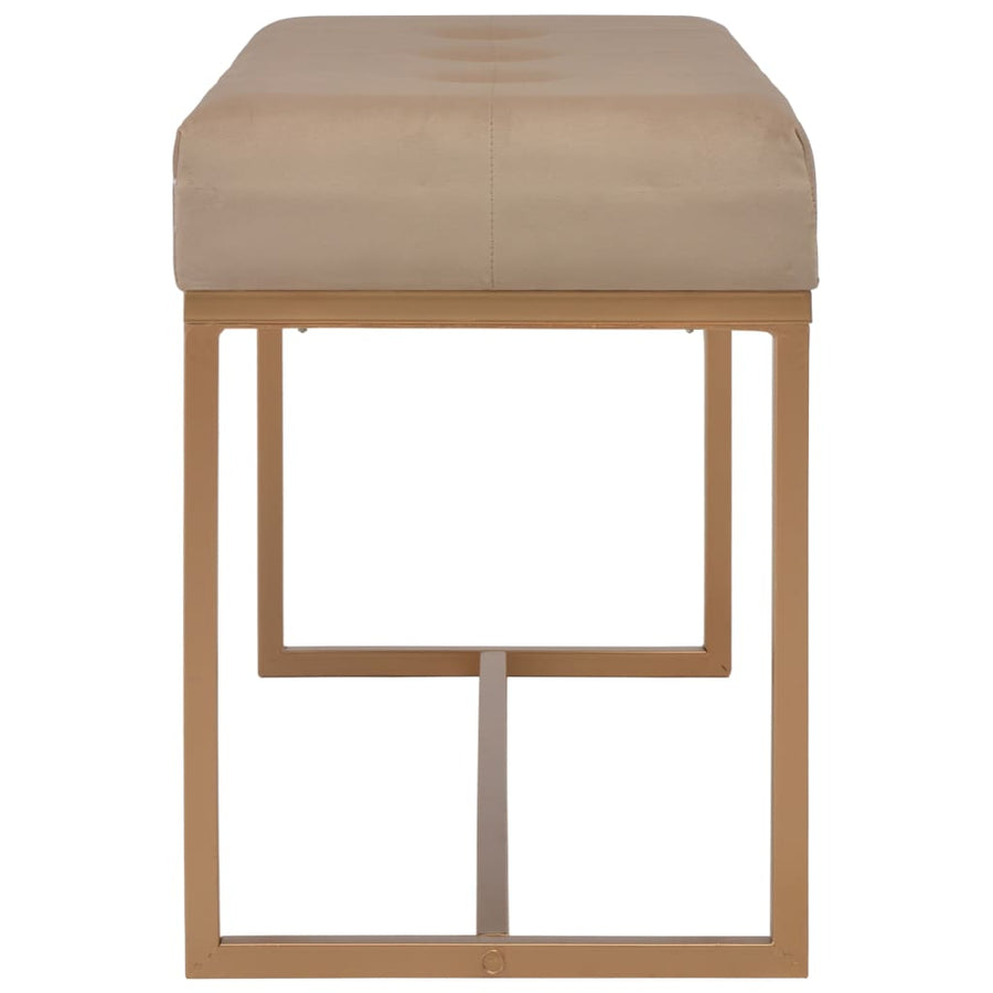 Bankje 80 cm fluweel beige