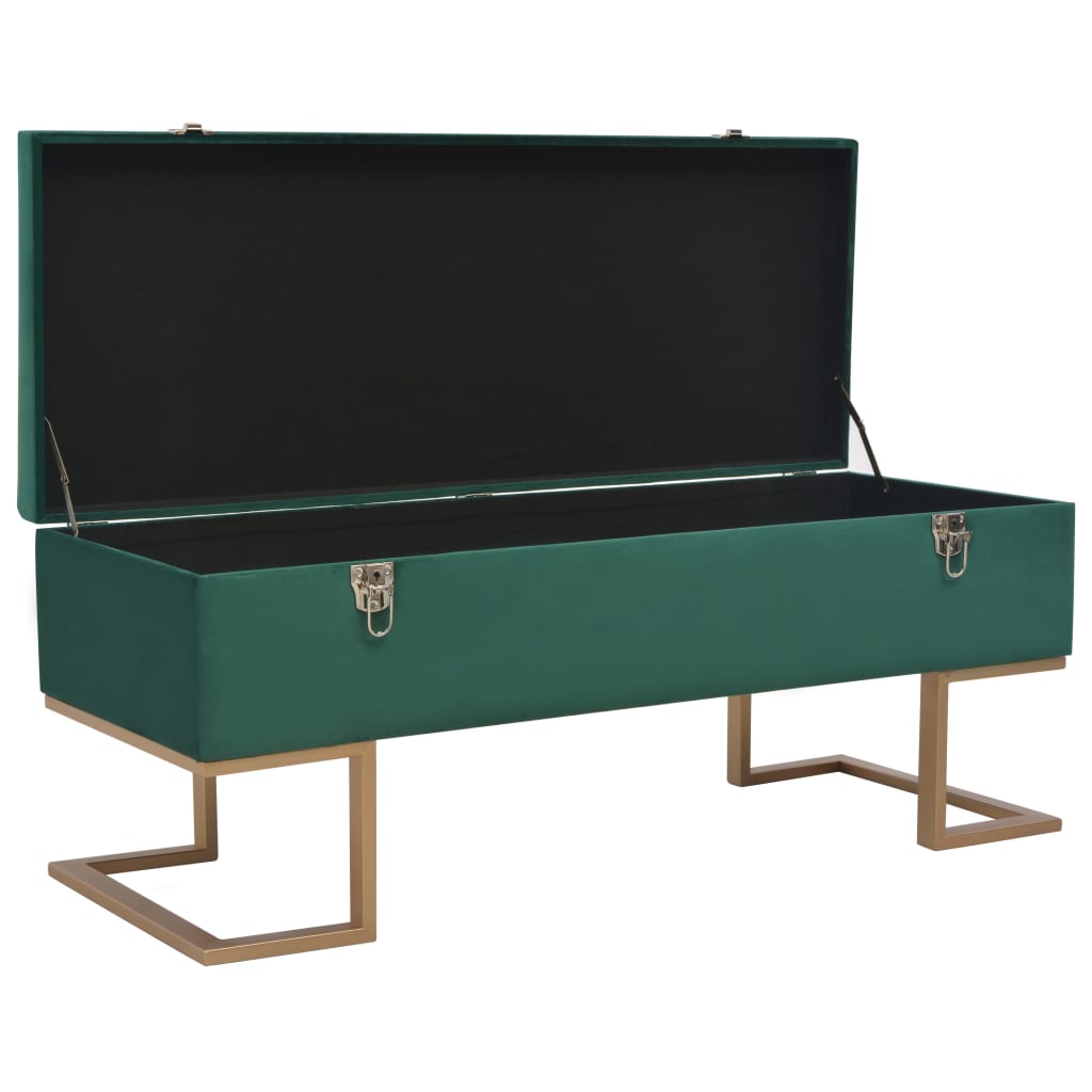 Bankje Met Opbergvak 105 Cm Fluweel Groen