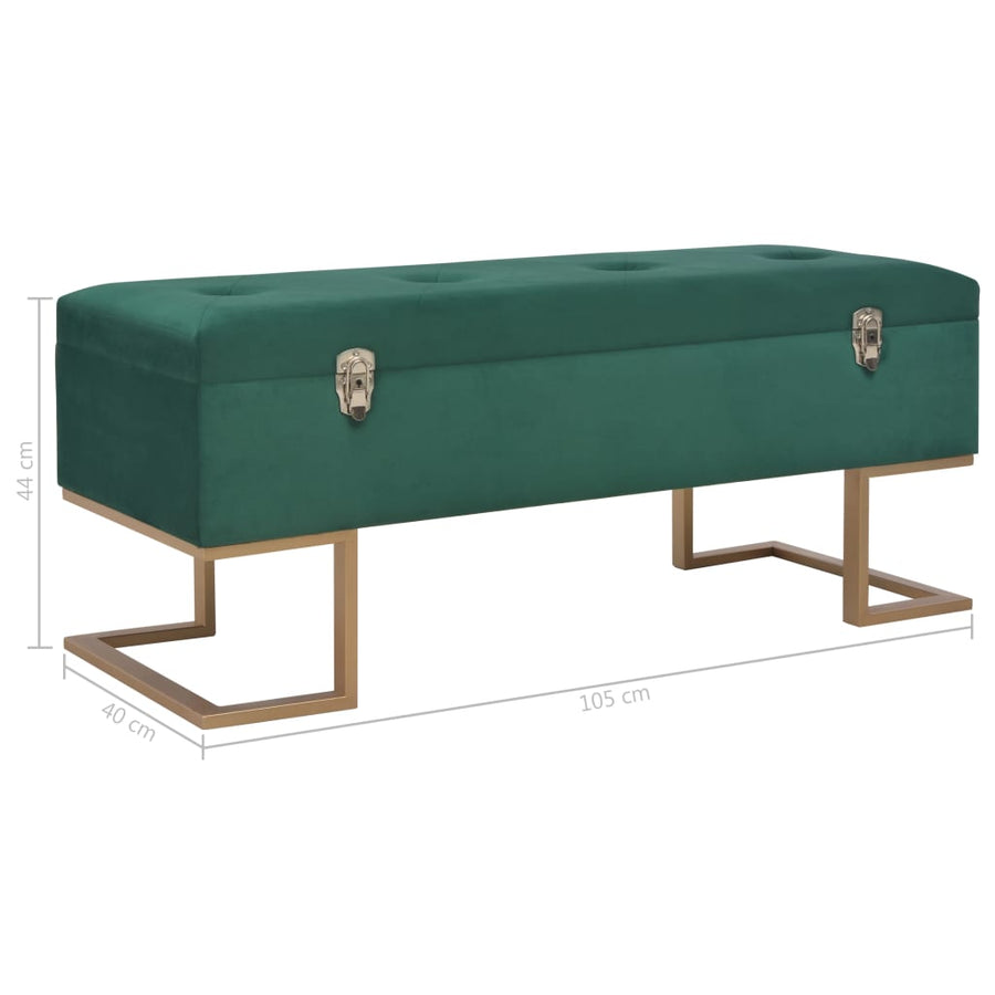 Bankje Met Opbergvak 105 Cm Fluweel Groen