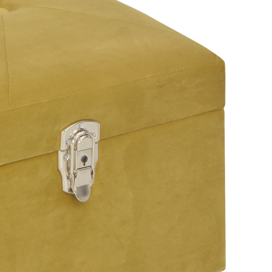 Bankje Met Opbergvak 105 Cm Fluweel Mosterdkleurig Mosterdgeel