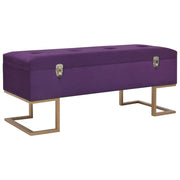 Opbergbankje 105 cm paars fluweel
