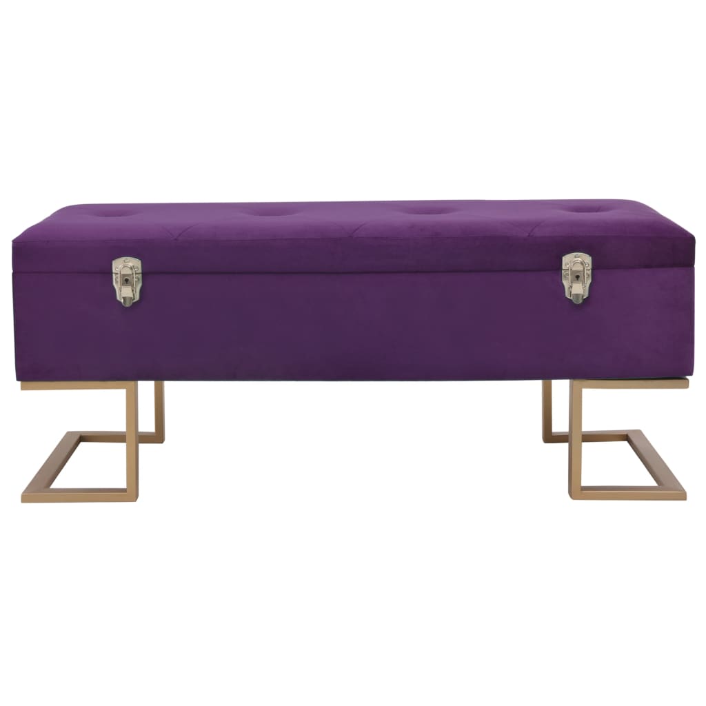 Bankje Met Opbergvak 105 Cm Fluweel Paars