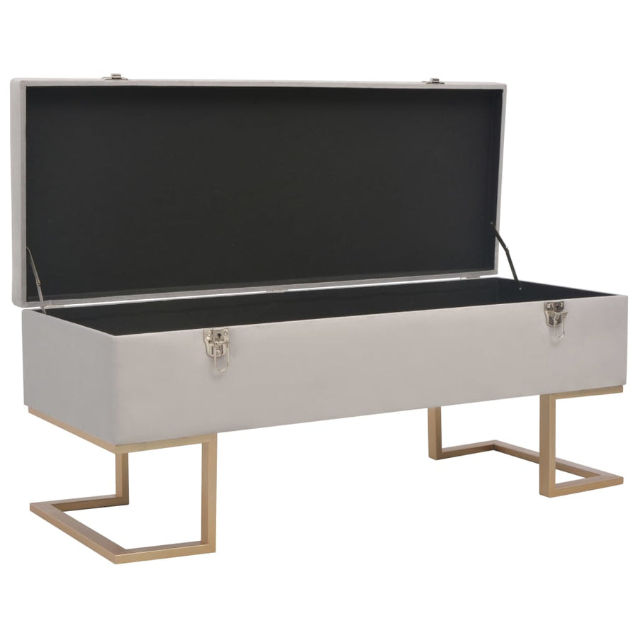 Bankje Met Opbergvak 105 Cm Fluweel Grijs