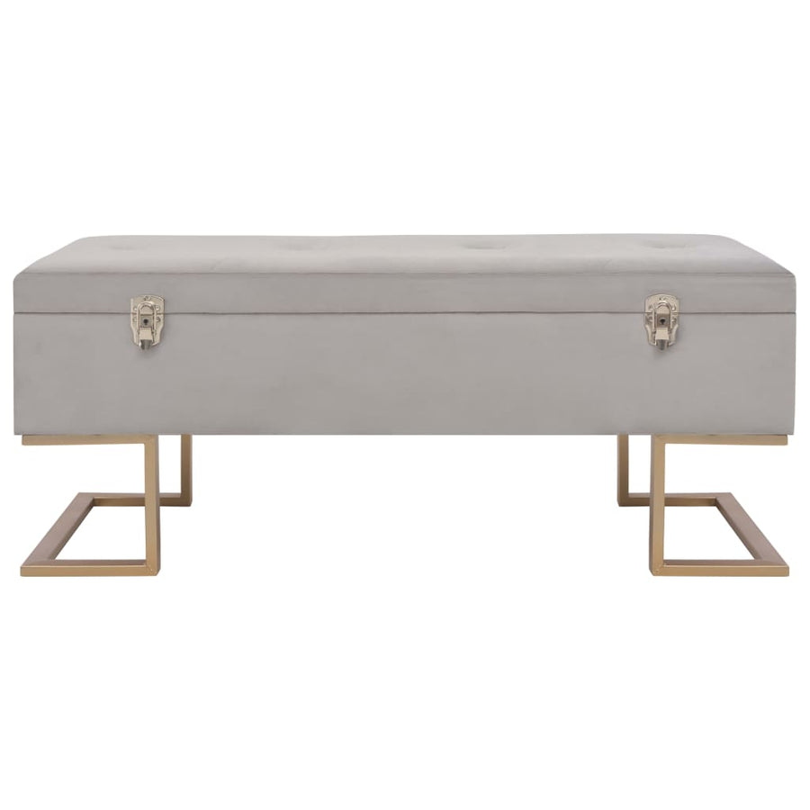Bankje Met Opbergvak 105 Cm Fluweel Grijs
