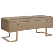 Opbergbankje 105 cm fluweel beige