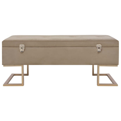 Bankje Met Opbergvak 105 Cm Fluweel Beige