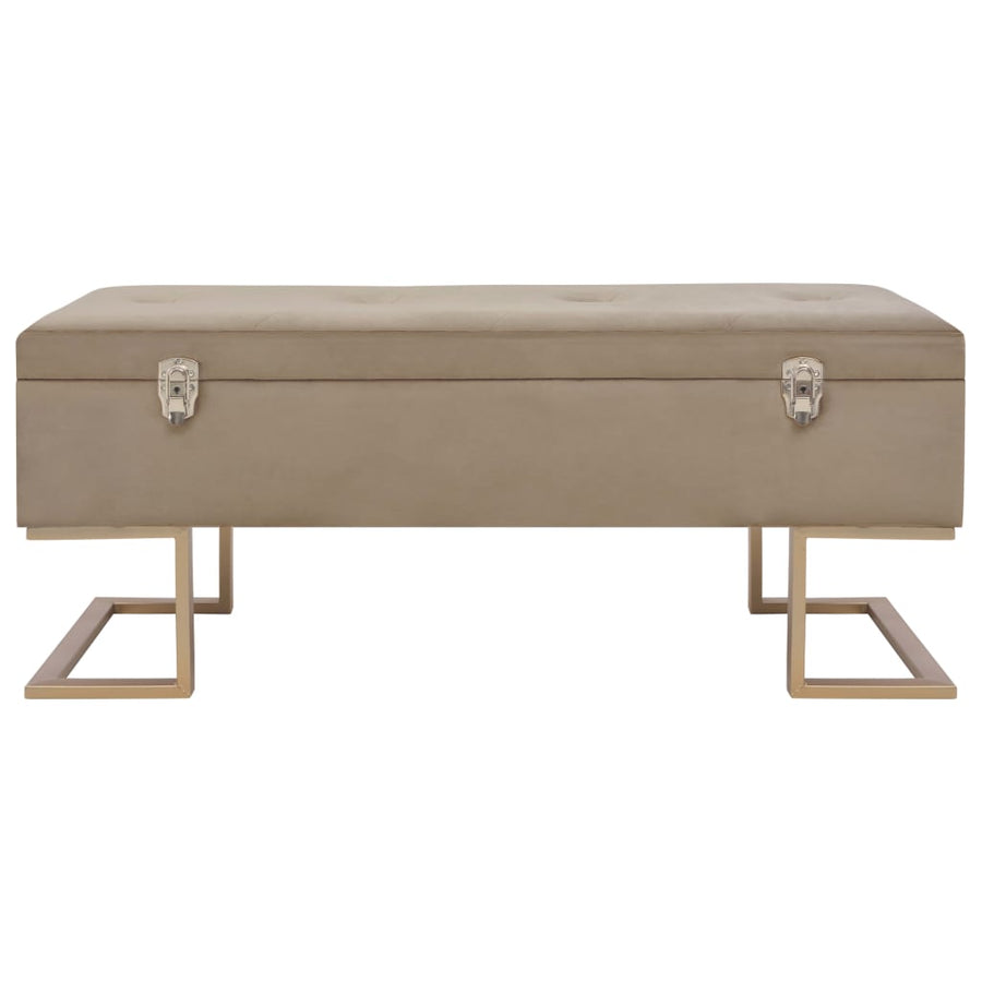 Bankje Met Opbergvak 105 Cm Fluweel Beige
