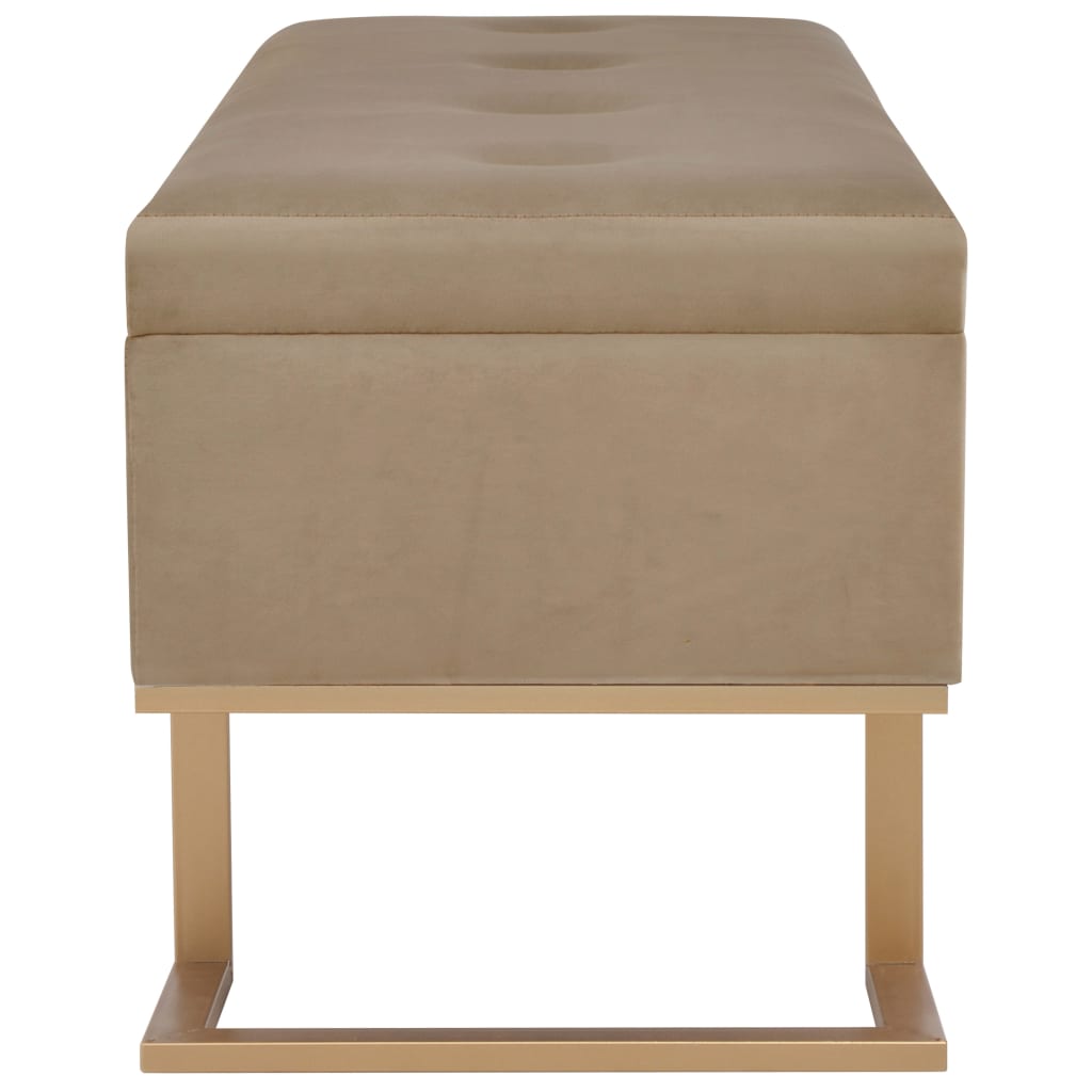 Bankje Met Opbergvak 105 Cm Fluweel Beige