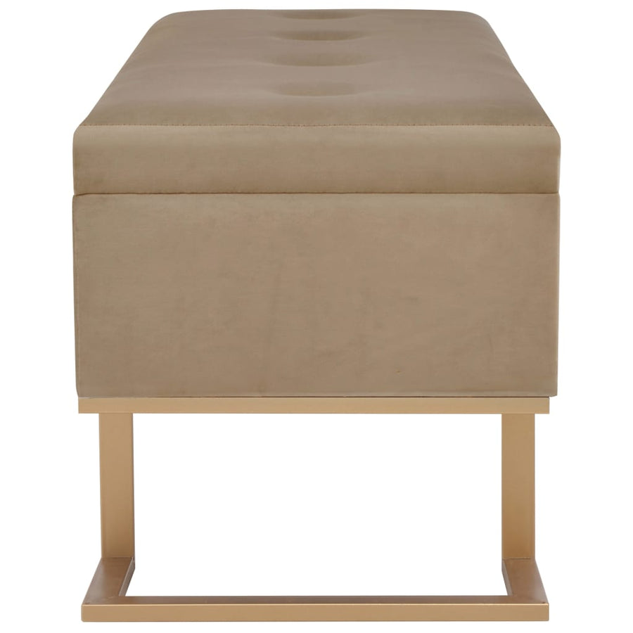 Bankje Met Opbergvak 105 Cm Fluweel Beige