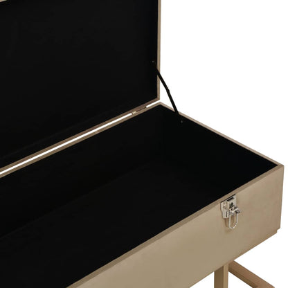 Bankje Met Opbergvak 105 Cm Fluweel Beige
