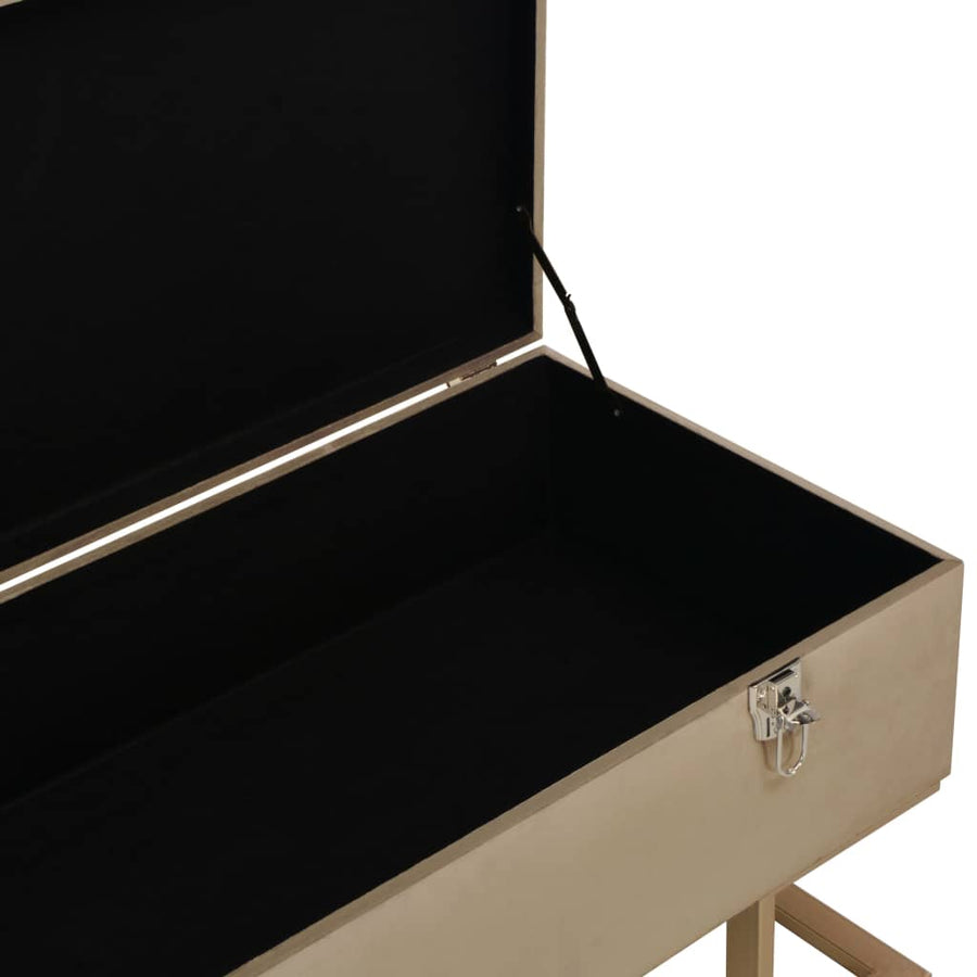 Bankje Met Opbergvak 105 Cm Fluweel Beige