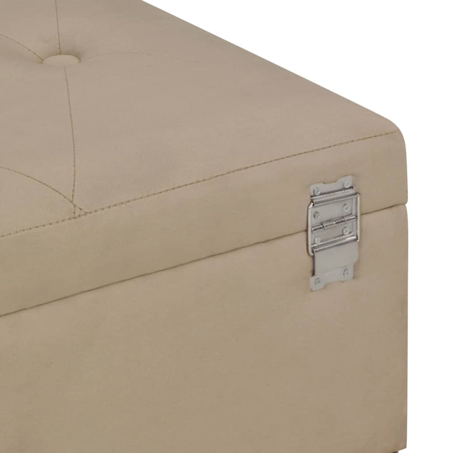 Bankje Met Opbergvak 105 Cm Fluweel Beige