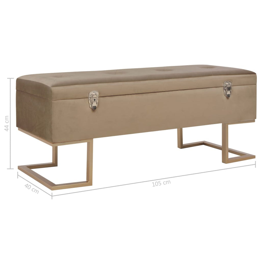 Bankje Met Opbergvak 105 Cm Fluweel Beige