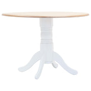 Eettafel 106 cm rubberwood wit bruin