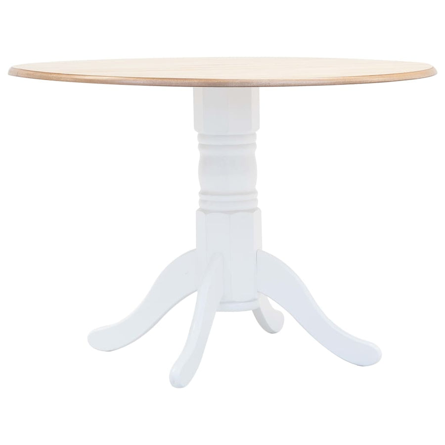 Eettafel 06 Cm Massief Rubberwood Wit en bruin