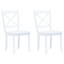 Eetkamerstoelen Massief Rubberwood 2 Wit