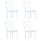 Eetkamerstoelen 4 st massief rubberwood wit 45.5x52x90 cm