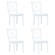 Dining chairs 4 pcs solid rubberwood white