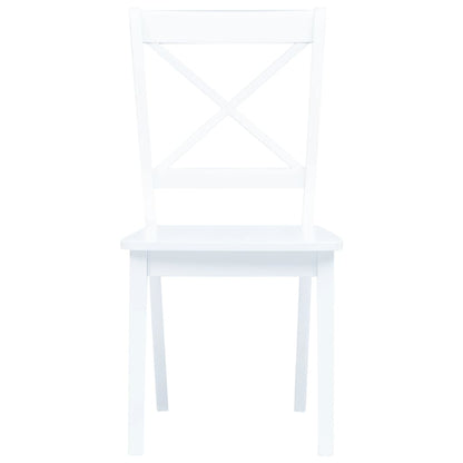 Eetkamerstoelen Massief Rubberwood 4 Wit