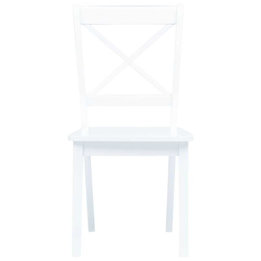 Eetkamerstoelen Massief Rubberwood 4 Wit