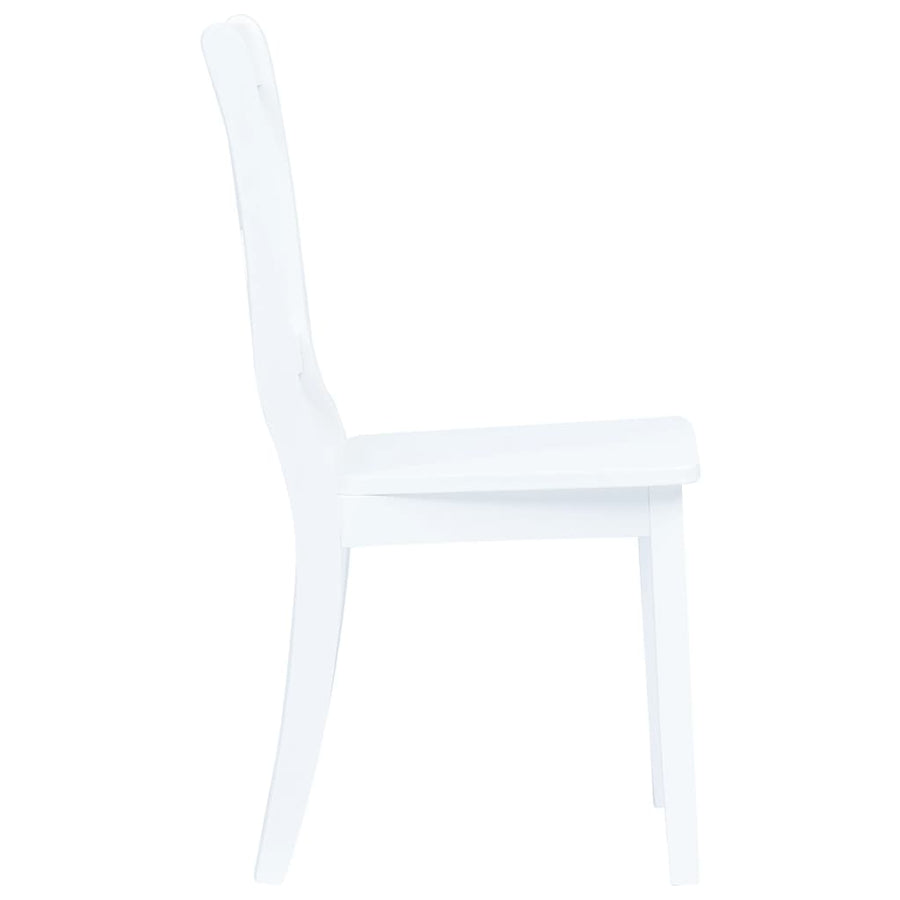 Eetkamerstoelen Massief Rubberwood 4 Wit