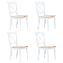 Eetkamerstoelen Massief Rubberwood Naturel En Wit 4 white and natural