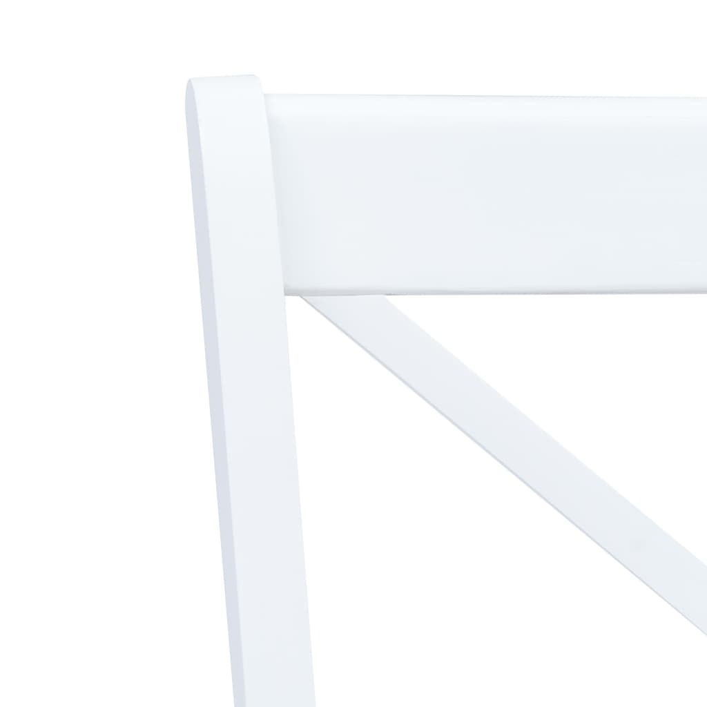 Eetkamerstoelen Massief Rubberwood Naturel En Wit 4 white and natural