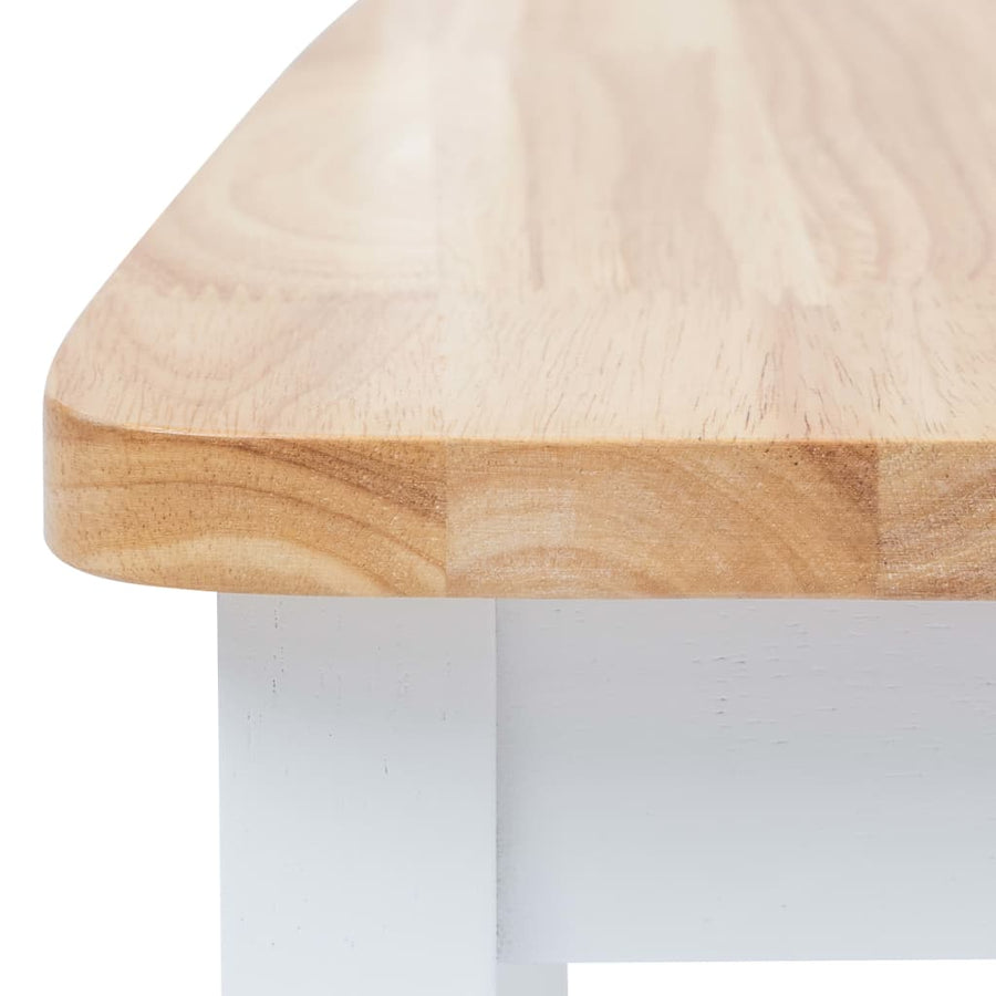 Eetkamerstoelen Massief Rubberwood Naturel En Wit 4 white and natural