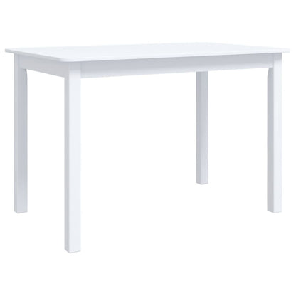 Eettafel 4X7X75 Cm Massief Rubberwood Wit