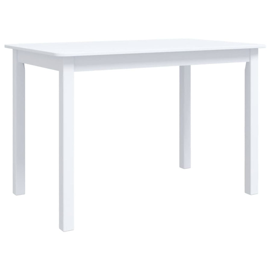 Eettafel 4X7X75 Cm Massief Rubberwood Wit