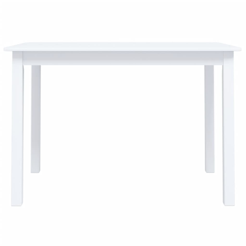 Eettafel 4X7X75 Cm Massief Rubberwood Wit