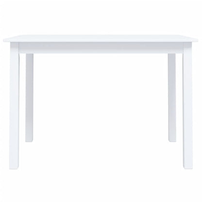 Eettafel 4X7X75 Cm Massief Rubberwood Wit