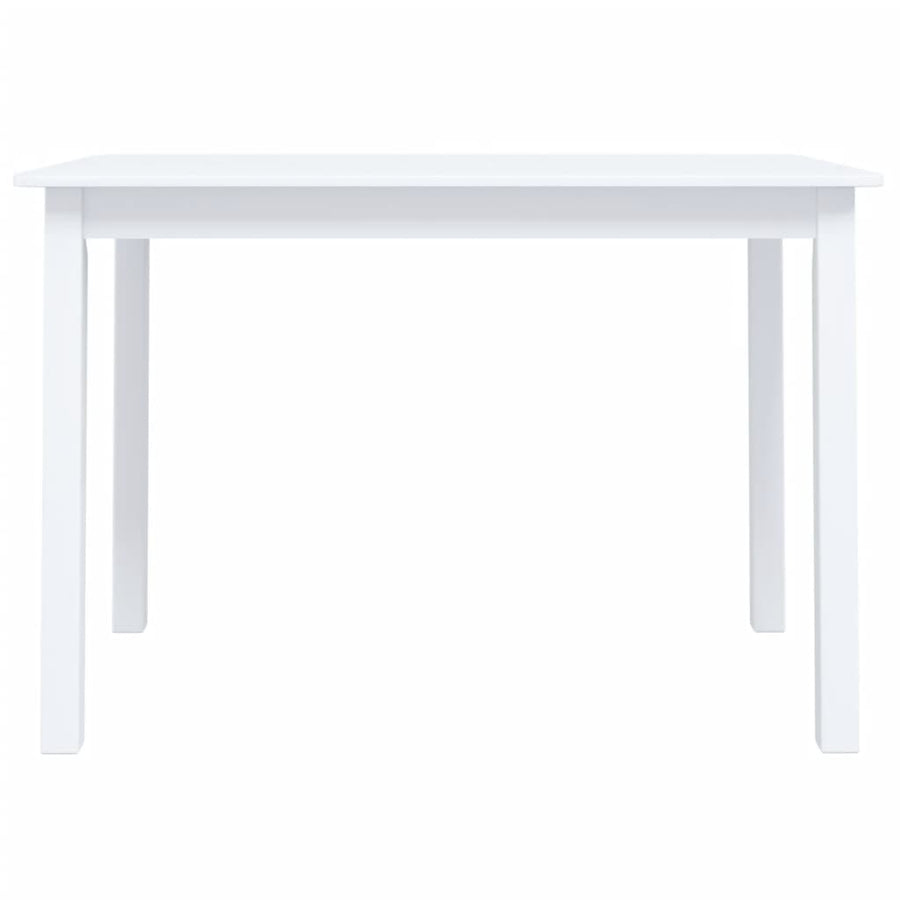 Eettafel 4X7X75 Cm Massief Rubberwood Wit
